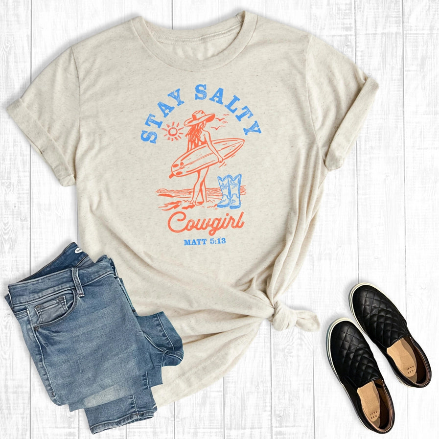 Summer Western Stay Salty Cowgirl Graphic Tee