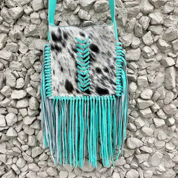 Cowhide Turquoise Crossbody
